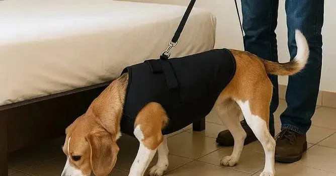 Le chien marque la pièce exacte, pas l'étage